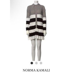 Norma Kamali Spliced Oversized Shirt‎ Dress Striped Ruffle Boho XL EUC SOLD OUT